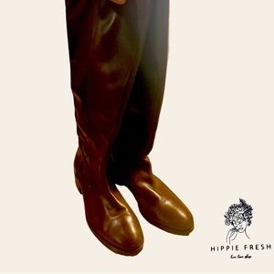 Donald J. Pliner Bixbi Brown Leather Equestrian Riding Tall Boots 8M